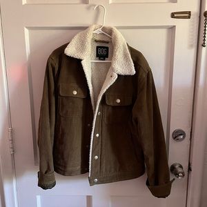 Corduroy Sherpa BDG Olive Green Jacket